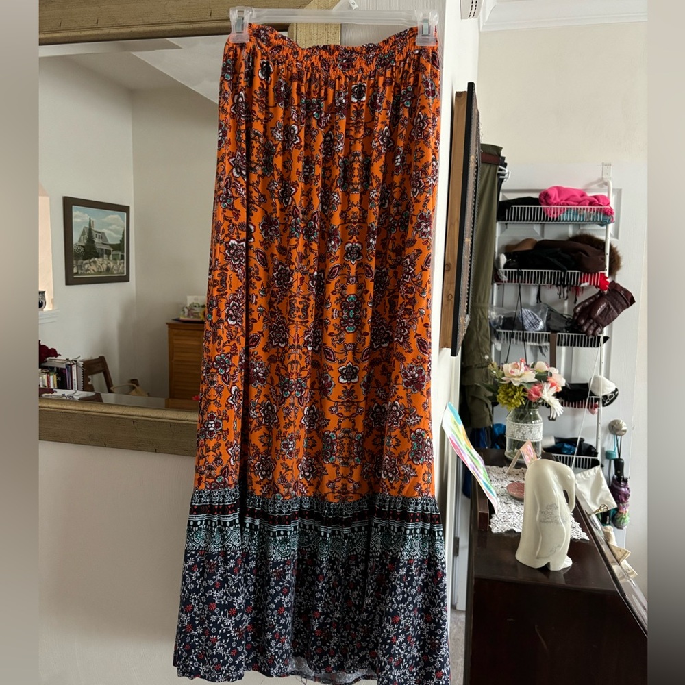 C'est 1946 Rayon Boho Maxi Skirt